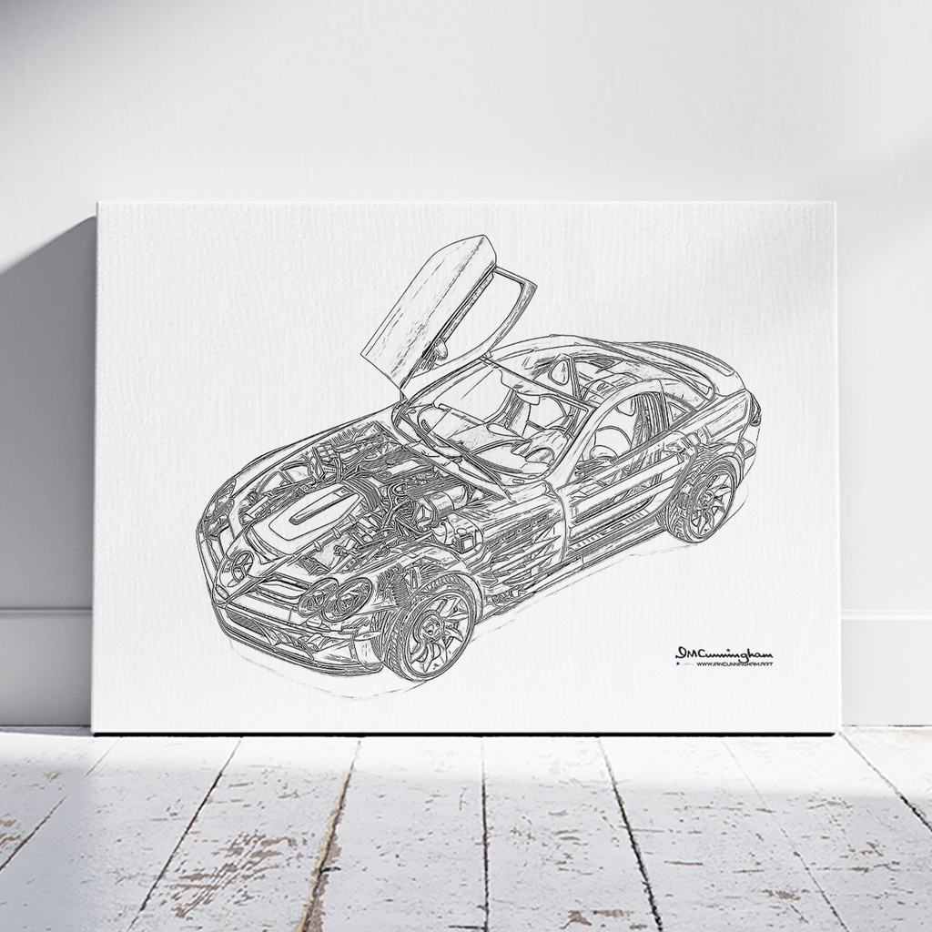 [C240107] C240107 Mercedes-Benz SLR McLaren Cutaway Drawing